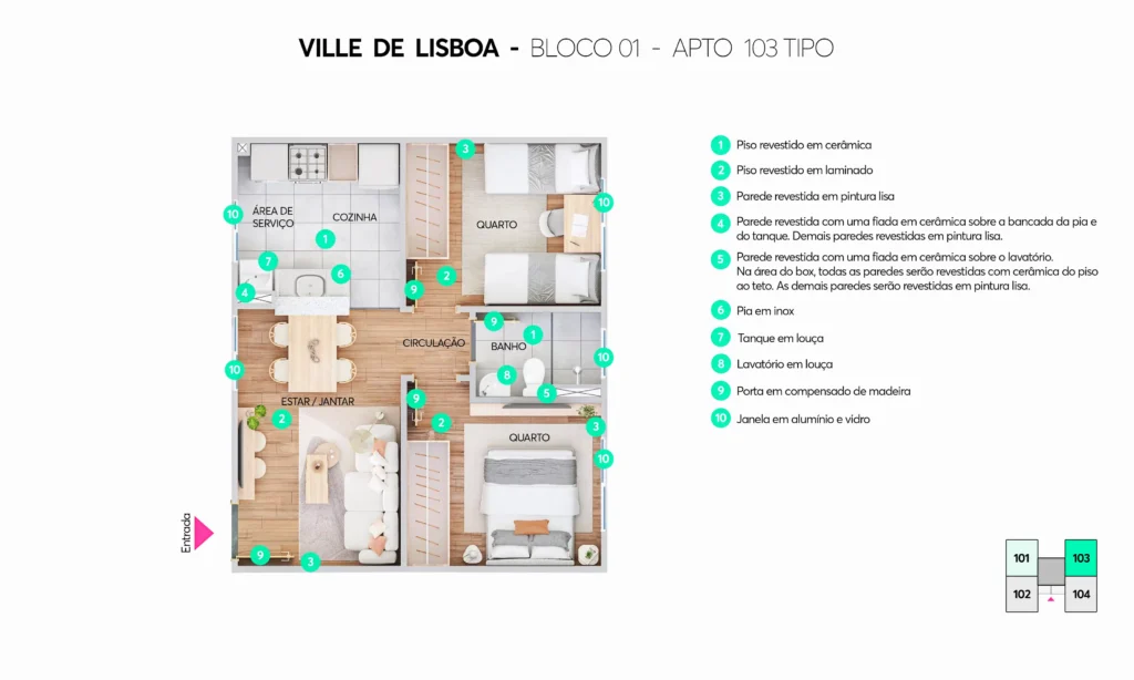 Ville de LIsboa - Apartamento MRV Caucaia