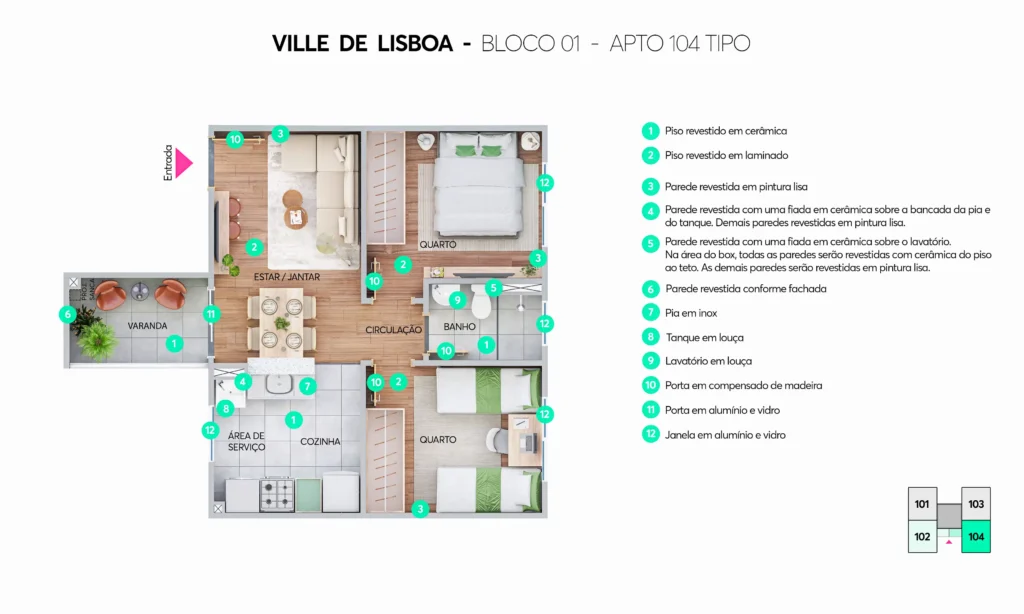 Ville de LIsboa - Apartamento MRV Caucaia